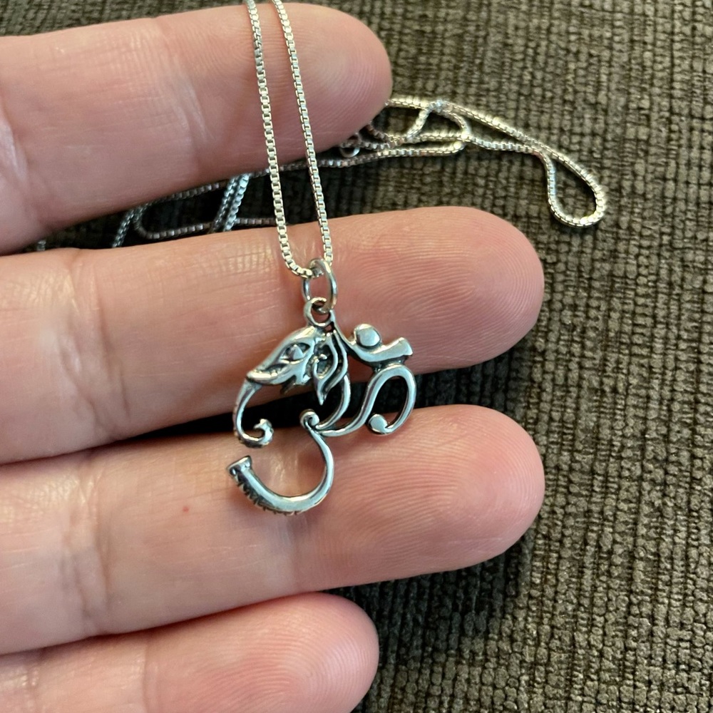 Sterling silver Om necklace
